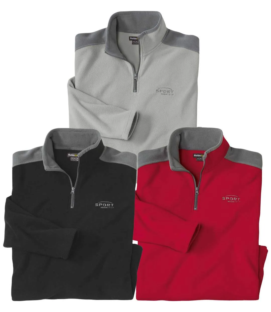 3er-Pack Pullover Sport aus Microfleece