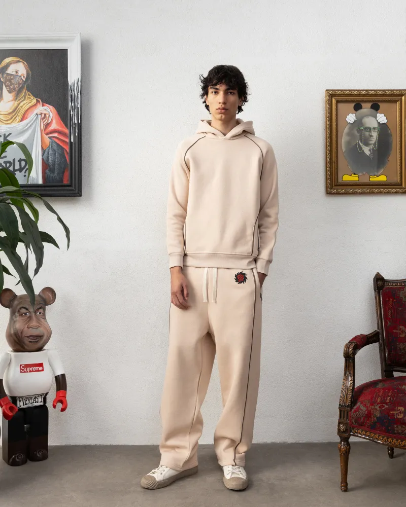 Baggy-Fleece-Sweatshirt und Hosen-Set