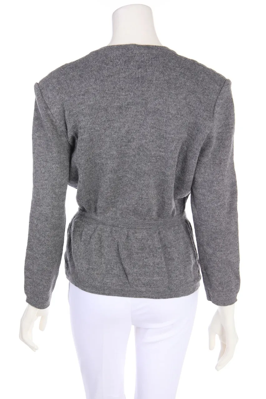 CELINE - Vintage-Cardigan aus Woll-Mix mit Alpaka mit Logo-Plakette - D 38