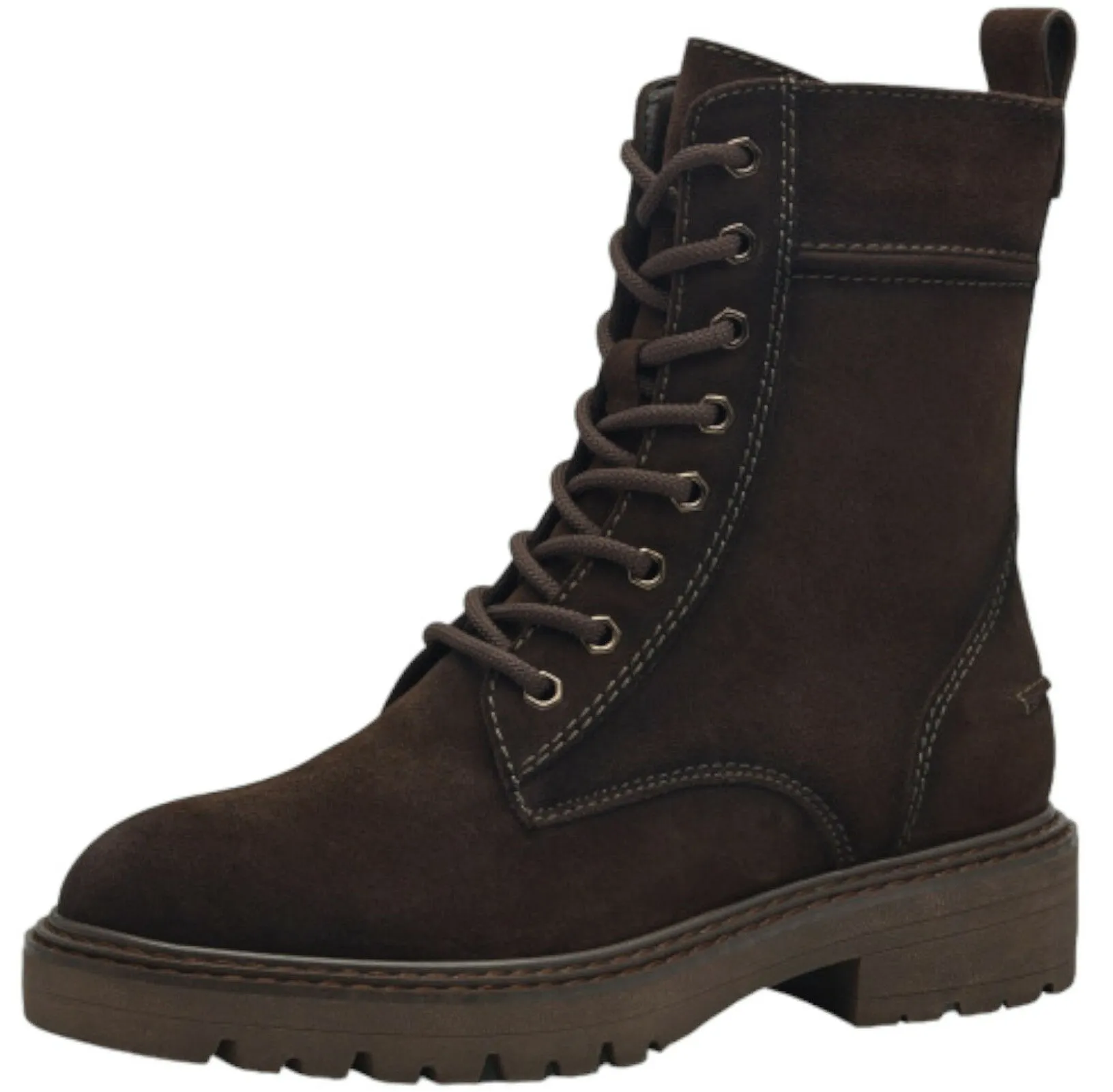 Damen Sportliche Stiefelette 1-25223-43 Braun 304 Mocca Leder/Synthetik mit TOUCH-IT