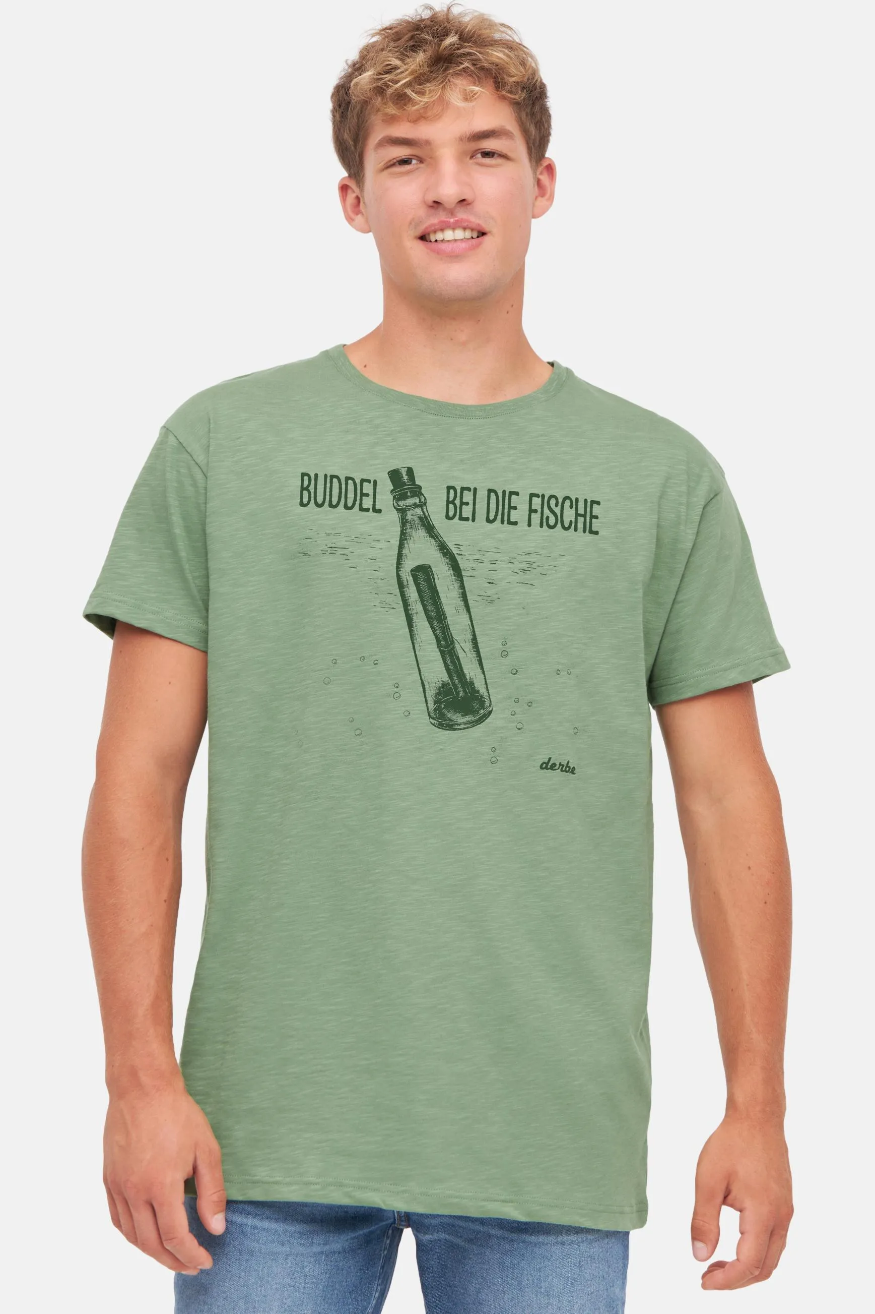 Derbe T-Shirt Fischbuddel Herren Grün