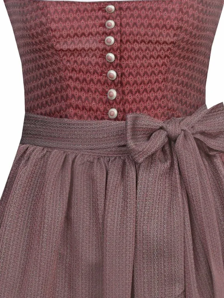 Dirndl Sabella 75cm Länge bordeaux