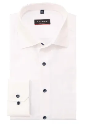 eterna Modern Fit Hemd Langarm Haifischkagen weiß