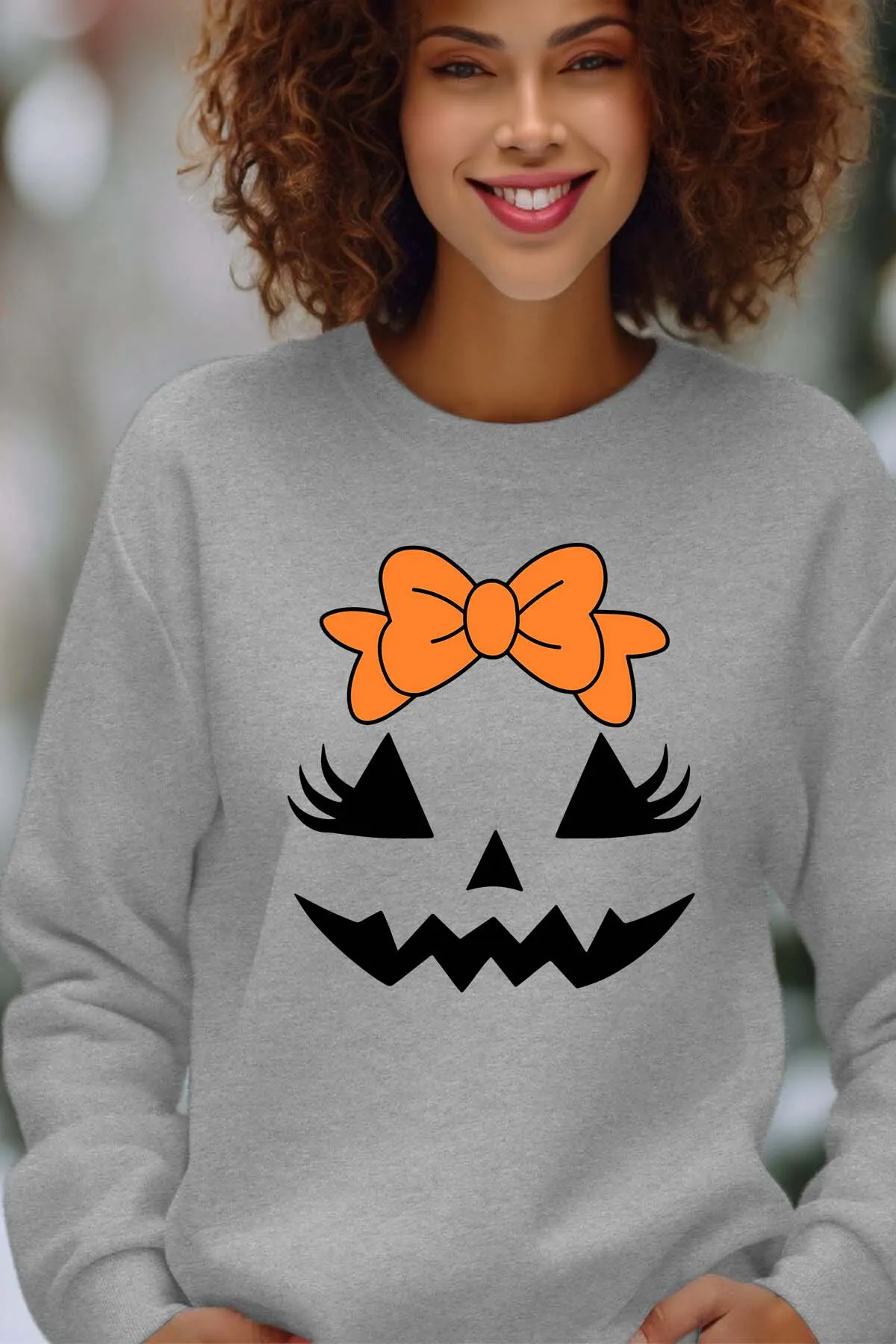 Halloween-Kopfknoten – Damen-Sweatshirt mit Rundhalsausschnitt