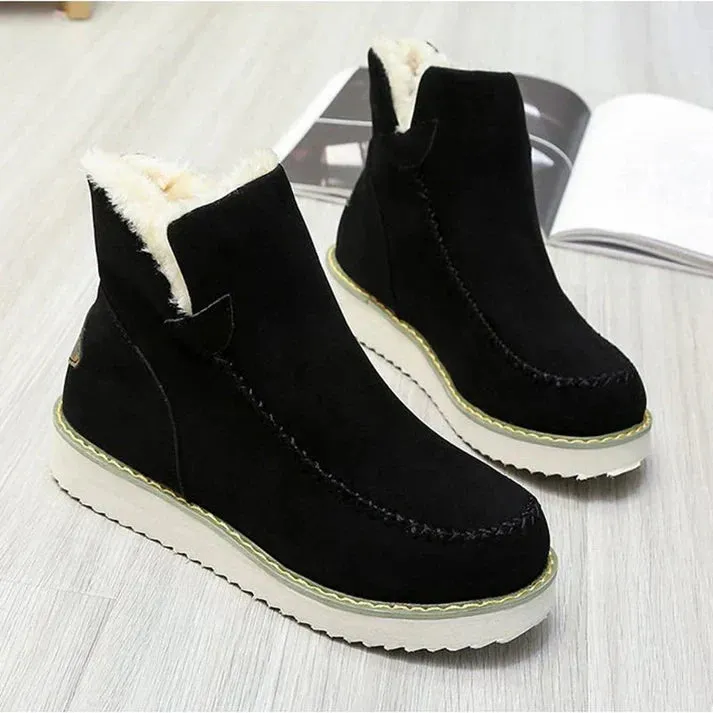 Heidi-Mode | Bequeme Slip-On Stiefeletten mit Fellfutter