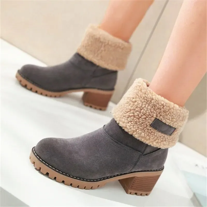 Heidi-Mode - hochhackige Schnee-Stiefeletten