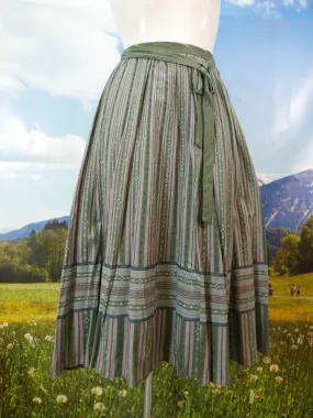 Heller Tracht Trachtenrock Baumwolle grün gestreift süße Trachten Rock Gr.38