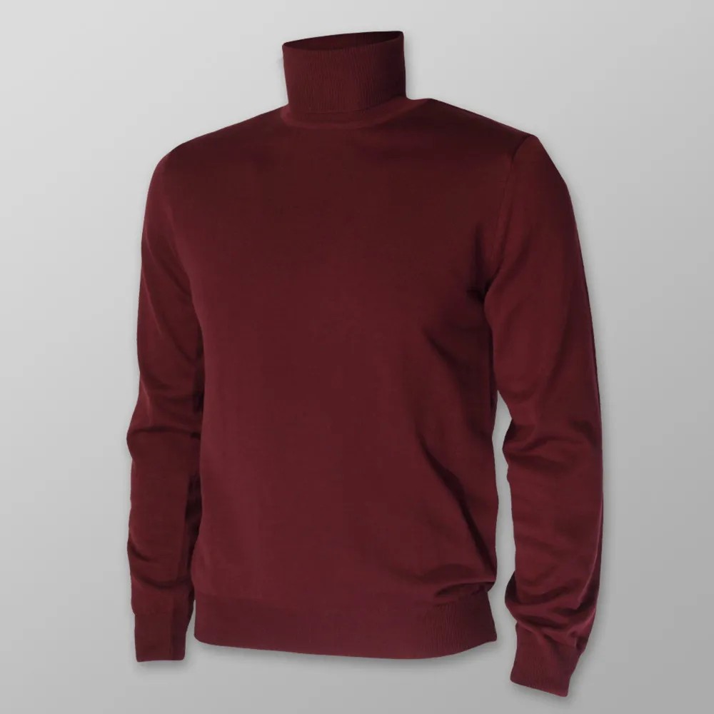 Herren-Rollkragenpullover in bordeauxrot 12315