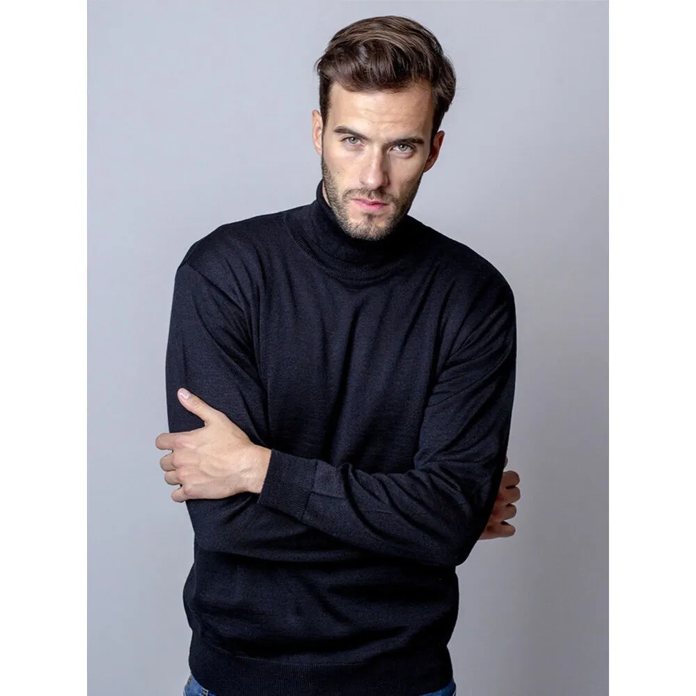 Herren Rollkragenpullover in Schwarz 11066