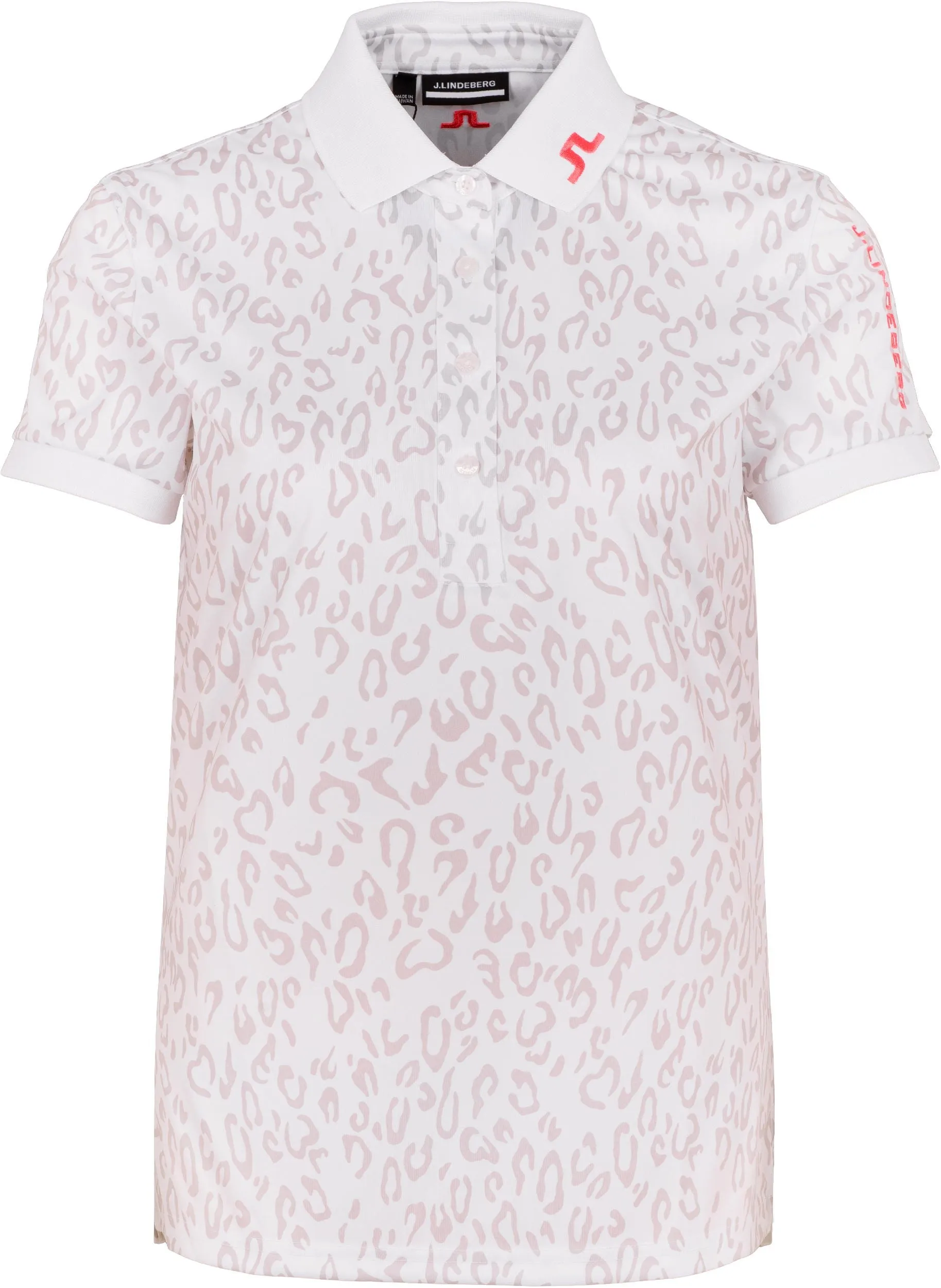 J.Lindeberg Tour Tech Print Golf Polo, animal/grey/white