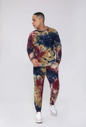 Jogging-Sweatshirt-Set mit Batikmuster