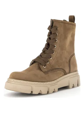 Leder-Stiefeletten in Hellbraun