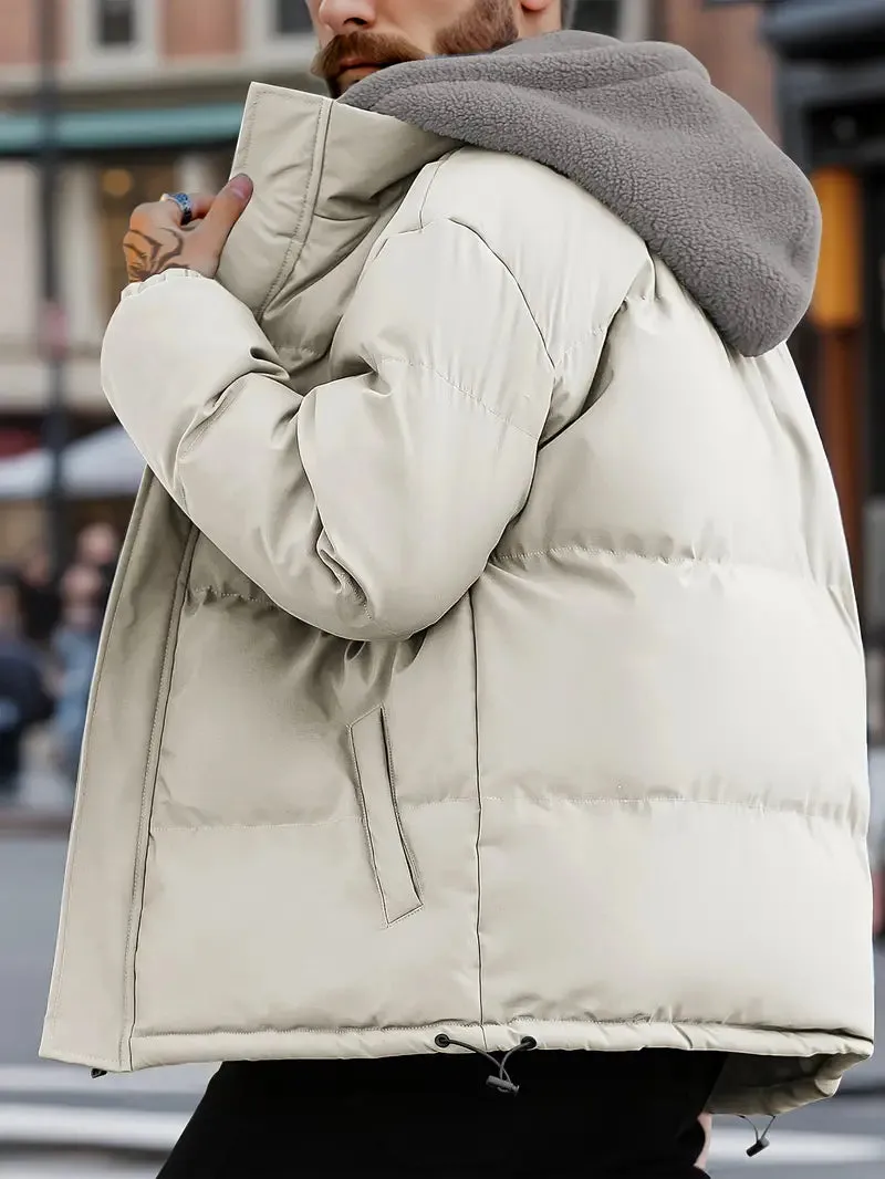 Leonhardt | Herren Fleecegefütterte Winterjacke mit Kapuze und Reißver