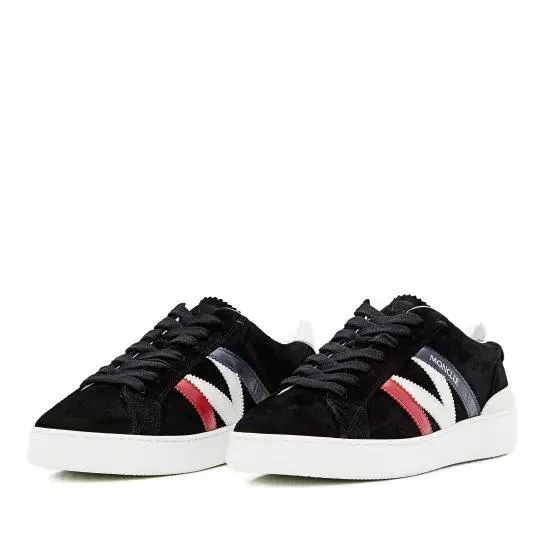   Moncler  Black Suede Sneakers White  Low-Top Sneaker 