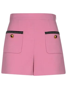   Moschino  Pink Virgin Wool Blend Shorts Pink  Legere Shorts 