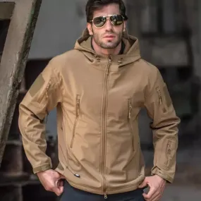 Otis | Herren Wetterfeste Taktische Jacke mit Kapuze, Reißverschlussta