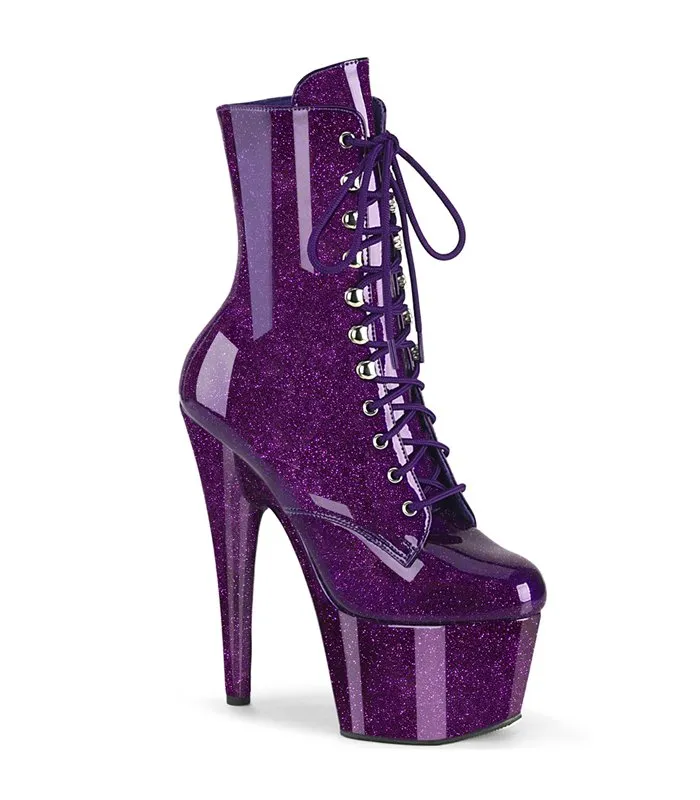 Plateau Stiefelette - ADORE-1020GP - Lila/Glitzer Lack | Pleaser online günstig kaufen!