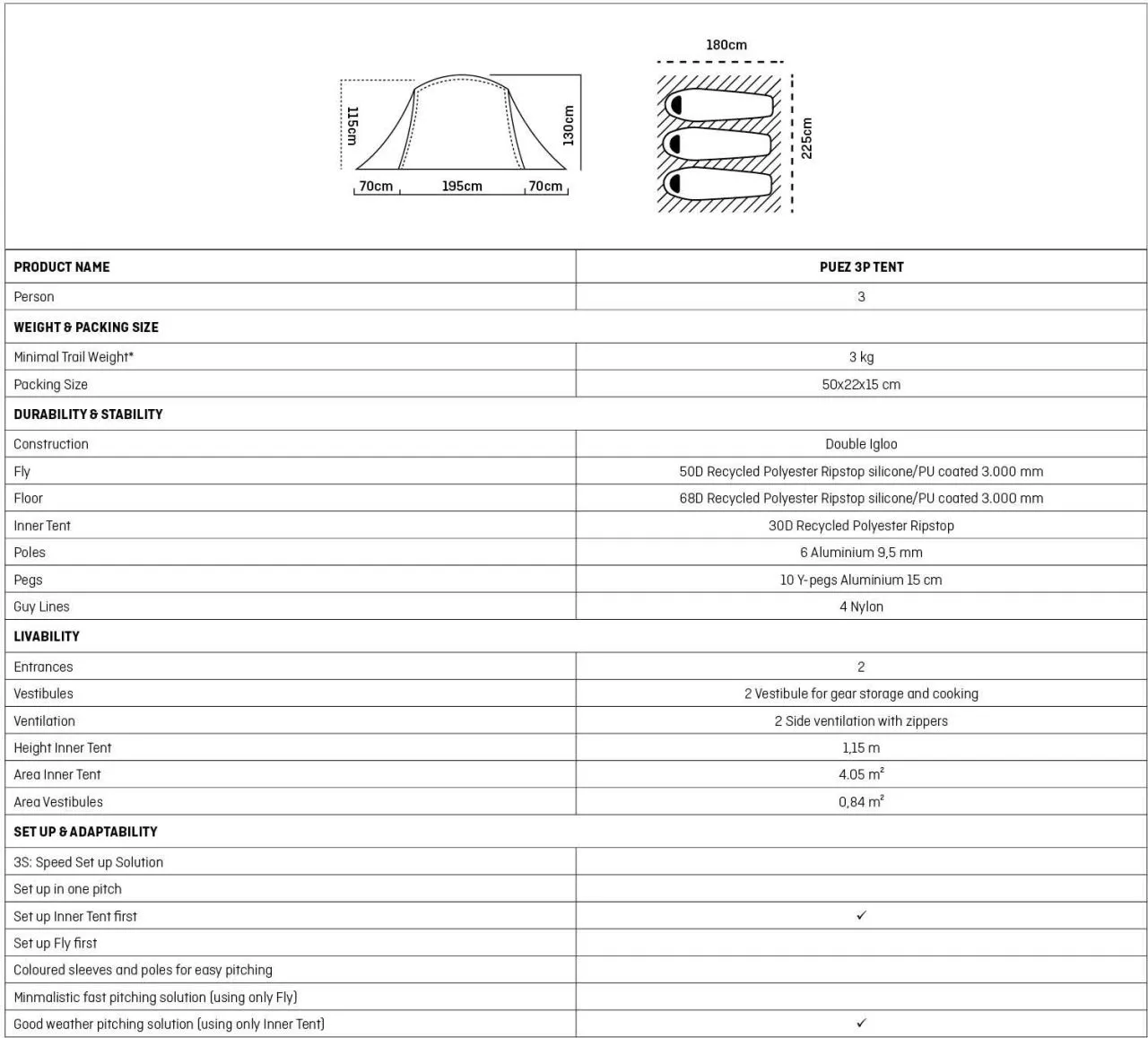 Salewa Puez 3P Tent - 3-Personen Zelt