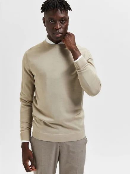 SELECTED HOMME PULLOVER MERINOWOLLE TOWER Pure Cashmere