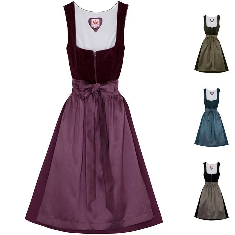 Spieth & Wensky Dirndl Dasing Lange-Dirndl Kleid 2-teiliges Trachtenkleid