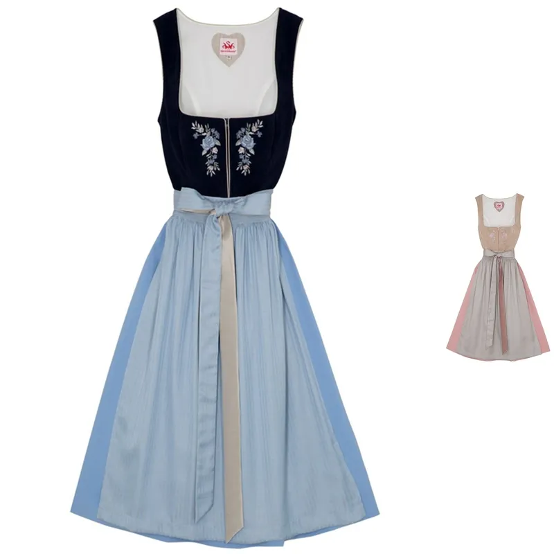 Spieth & Wensky Dirndl Dolly Lange-Dirndl Kleid 2-teiliges Trachtenkleid