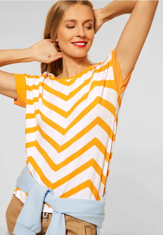 Street One T-Shirt im Zig Zag Dessin 