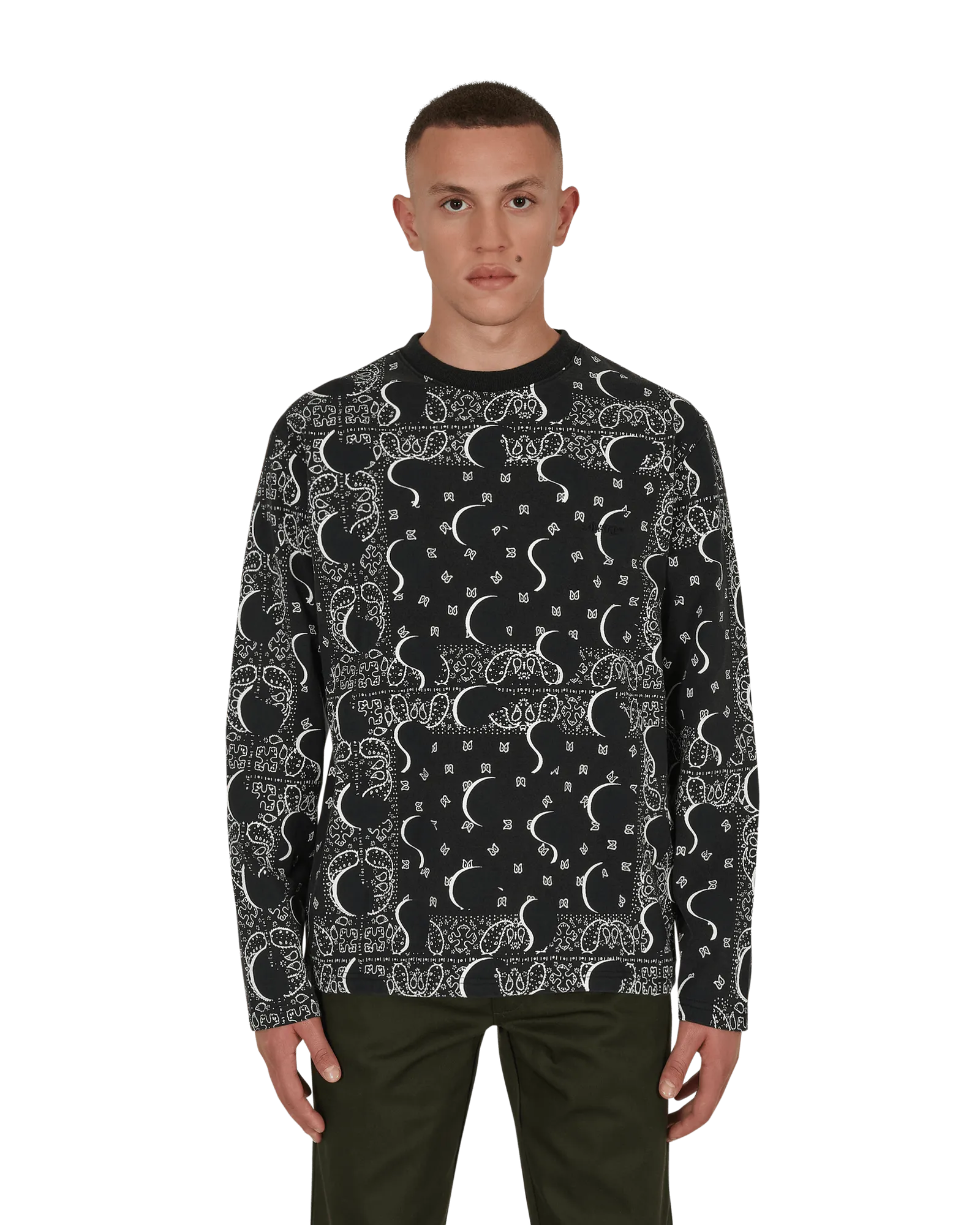 T-shirt Awake NY Big Paisley Longsleeve T-Shirt AWK-FW21-TS001 BLACK
