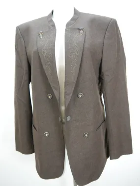 Traunsee Trachten braun mit Stickerei sagenhafter Janker Lodenjacke Gr.50