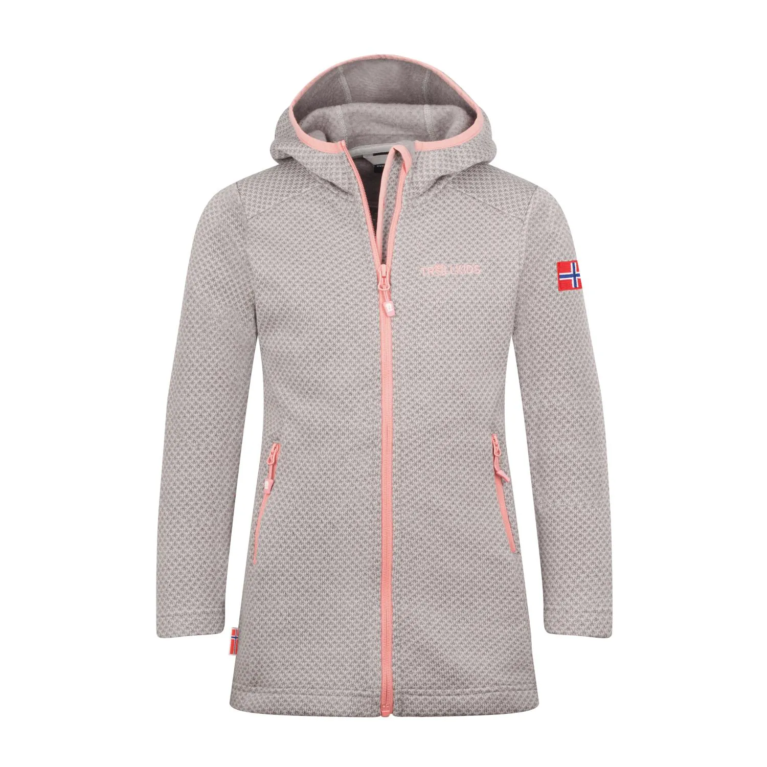 Trollkids Jondalen Fleecejacke Mädchen Hellgrau/Antikrosa im Online Shop von kaufen