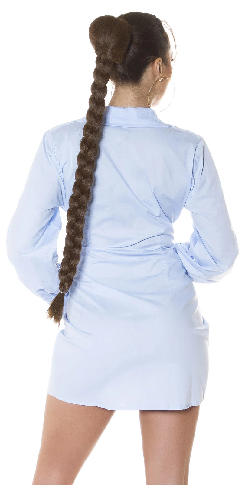 Uni Longblusen, Minikleid mit Raffung