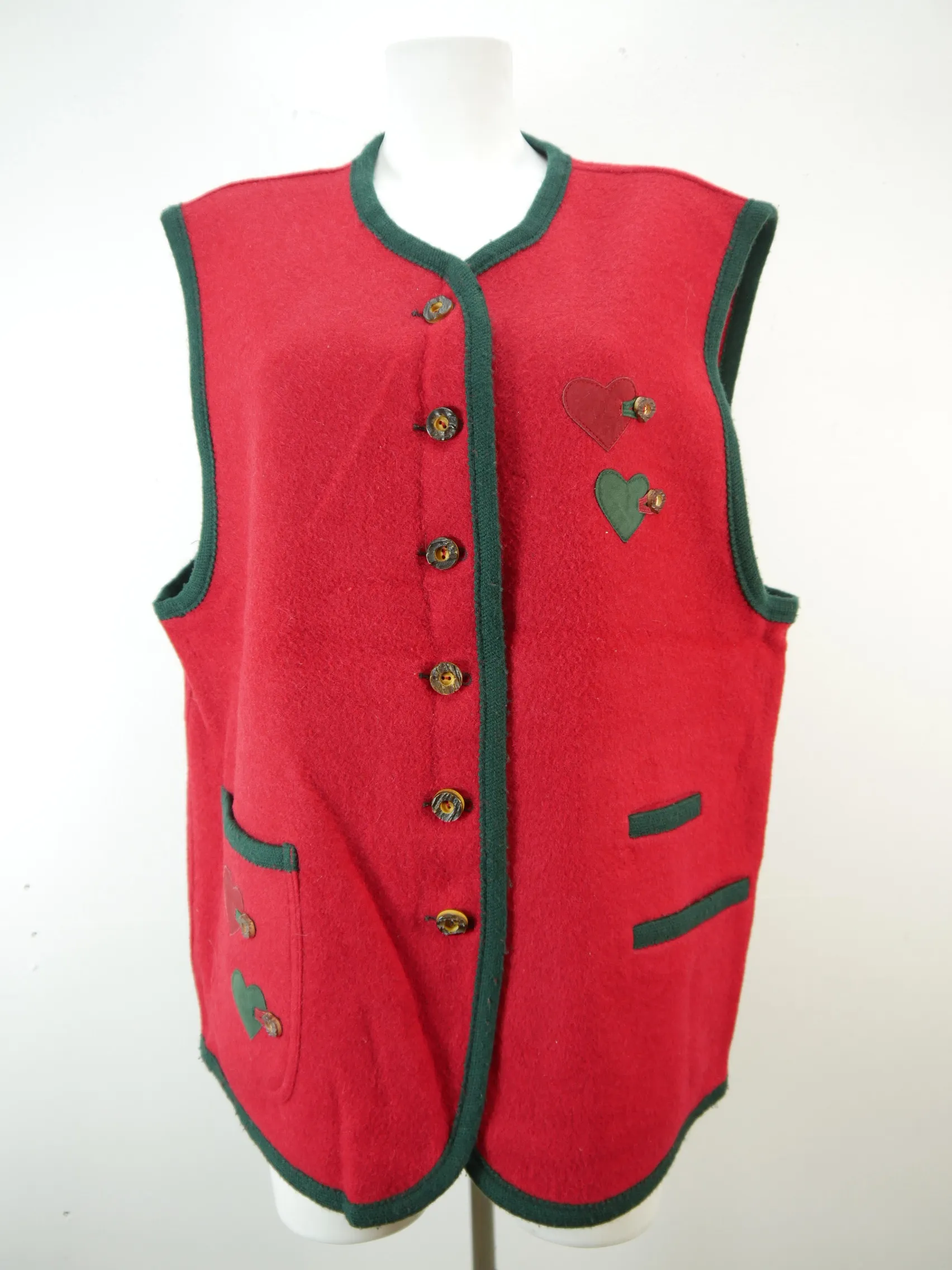 Ursl Trachten rot Alpacca mit Applikation herrliche Damen Trachtenweste Gr.48