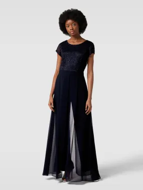 Vera Mont Jumpsuit mit Spitzenbesatz (marine) online kaufen