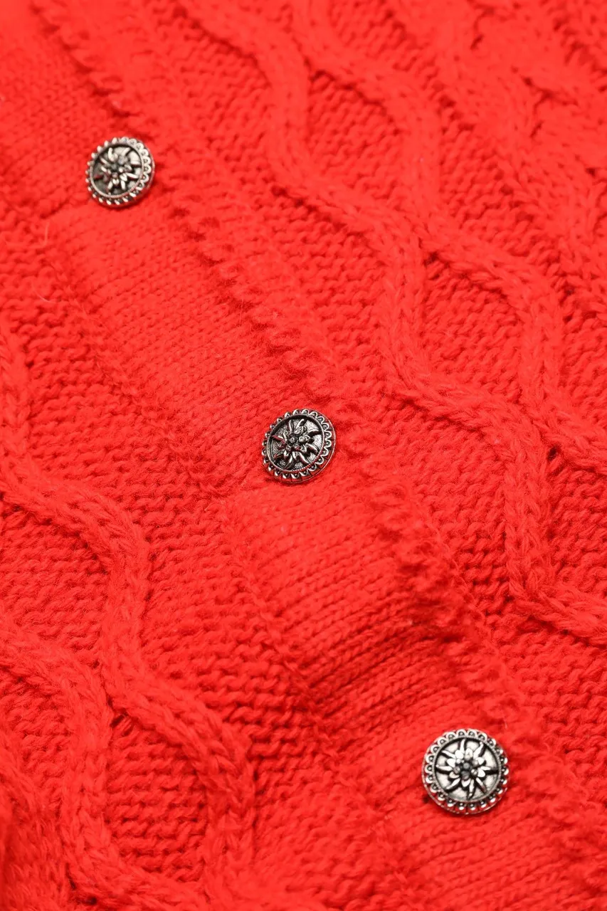 VINTAGE - Cardigan mit Zopf-Muster - XXXL
